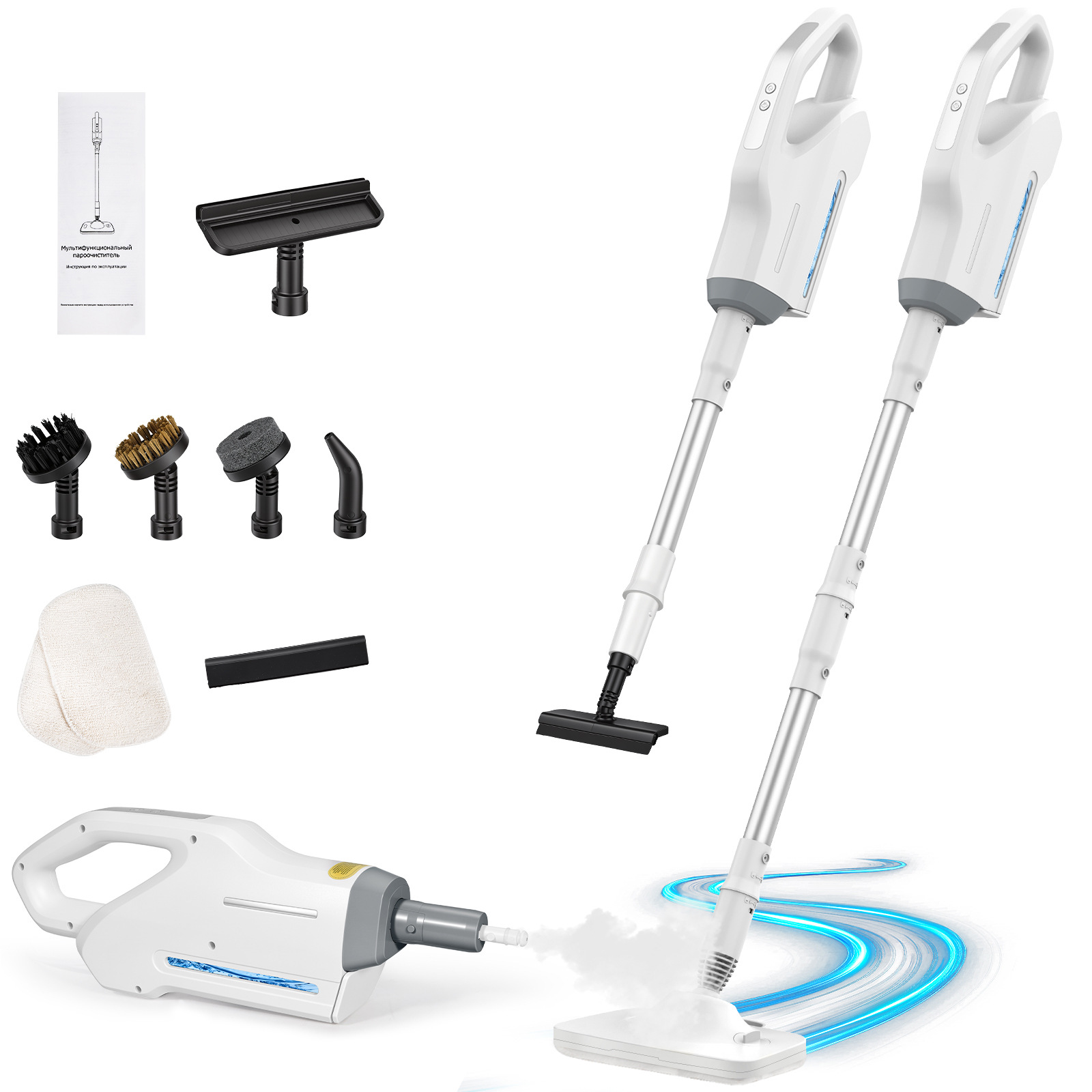 Kitchen Handy Gadgets - 1200W Multifunctional Steam Mop Cleaner Handheld