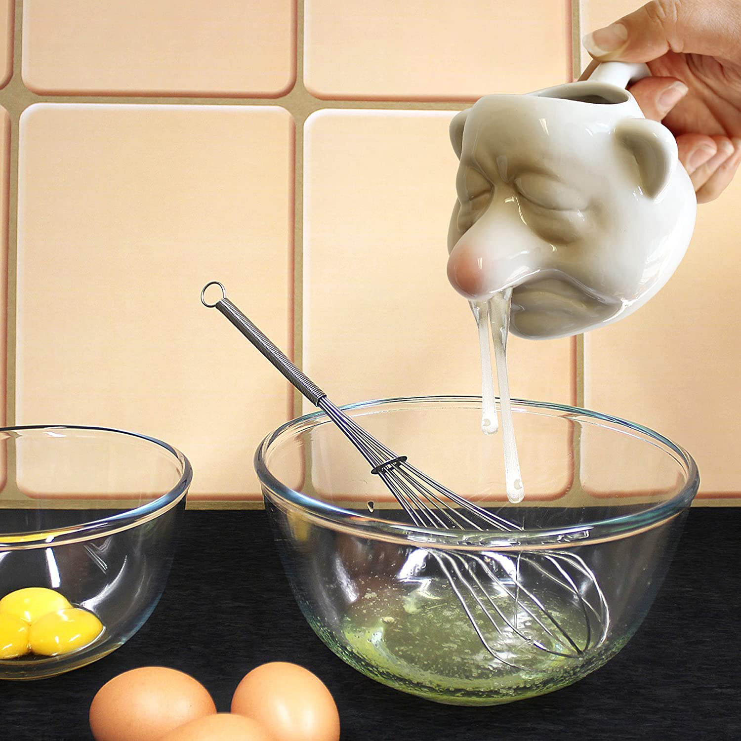 Kitchen Gadgets For Gifts - Funny Ceramic Egg Separator,Big Nose Dwarf